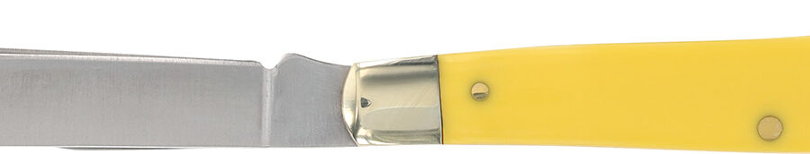 Old Timer 1180011 Gunstock Trapper 3" Plain Stainless Steel Blade Yellow