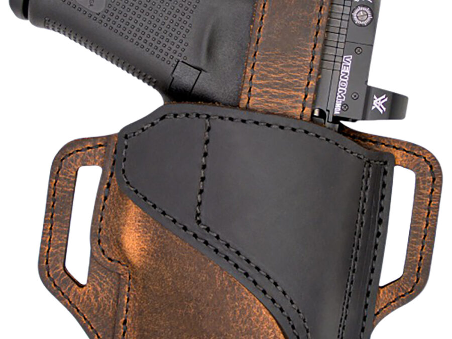 Versacarry TR22141 Trooper  OWB Size 04 Black/Brown Leather Belt Slide Right Hand