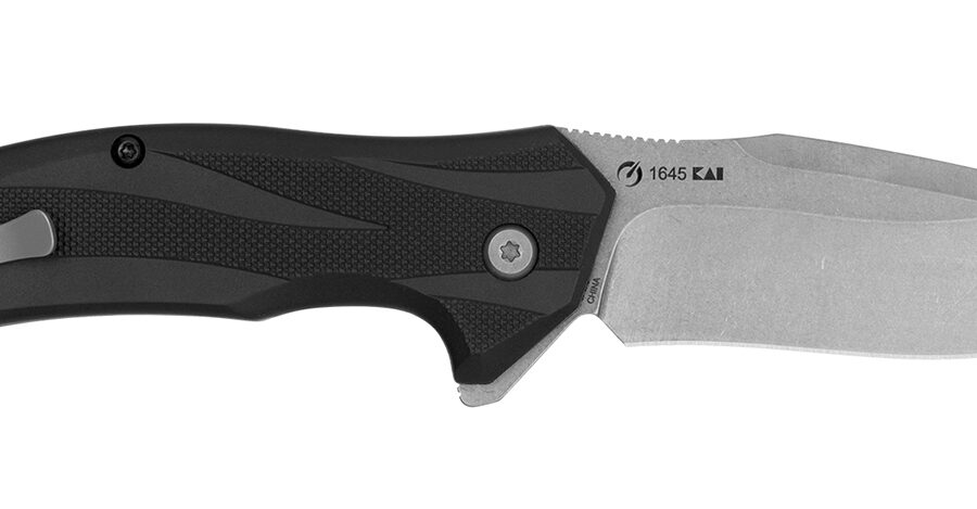 Kershaw 1645 Lateral  Full Size Folding Drop Point w/Recurve Plain Stonewashed 8Cr13MoV SS Blade, Gray Textured Glass-Filled Nylon Handle Includes Pocket Clip