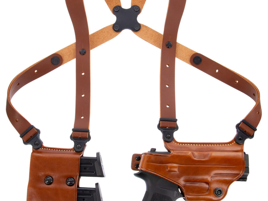 Galco MCII820 Miami Classic II Shoulder System Fits Chest Up To 56" Tan Leather Harness Fits Sig P320/M17/M18/Taurus G2/G3/G3C Right Hand