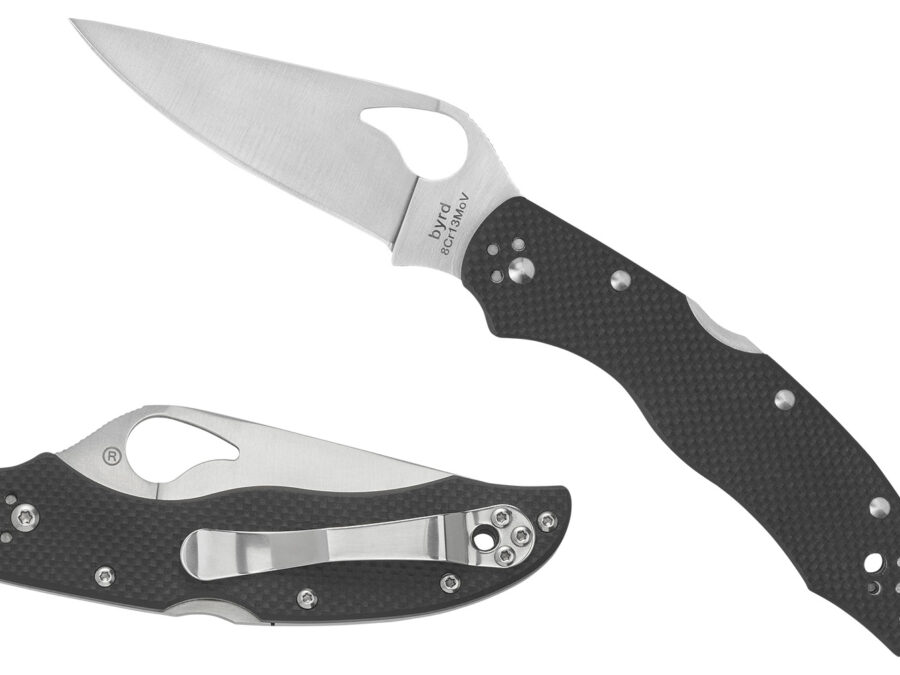 Spyderco BY01GPS2 Harrier 2  3.39" Folding Drop Point Part Serrated Stonewashed 8Cr13MoV SS Blade, Black Textured G10 Handle, Includes Pocket Clip