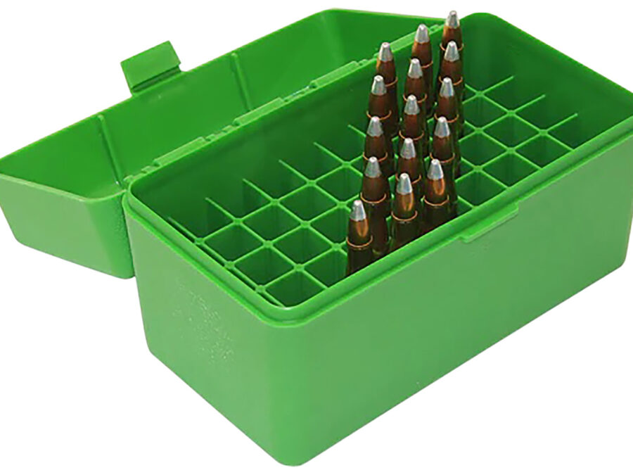 MTM Case-Gard RS5010 Ammo Box Flip-Top 223Rem/204Ruger Green Polypropylene 50rd