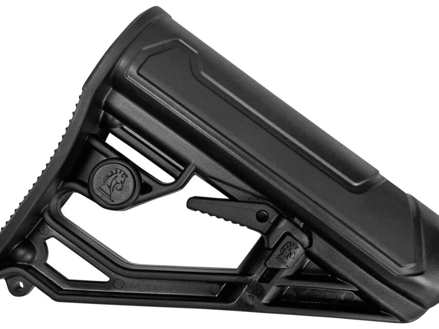ADAPTIVE TACTICAL AT02013 EX Performance Lite Adj. Black Synthetic M4 Style, Swivel Stud, Fits AR-Platform (Mil-Spec Buffer Tubes)