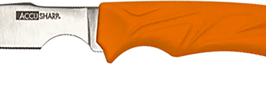 AccuSharp 731C Caping  Fixed Caping 3.50" Stainless Steel Blade/Blaze Orange Ergonomic Anti-Slip Handle