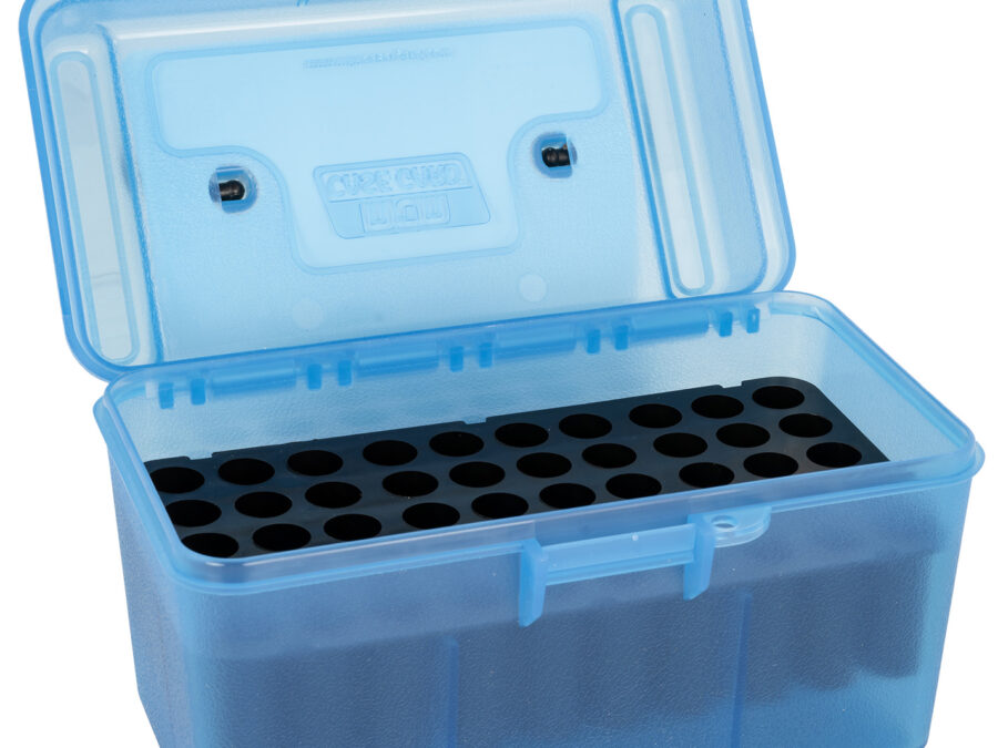 MTM Case-Gard H50RM24 Deluxe Ammo Box  Rifle Clear Blue Polypropylene 50rd