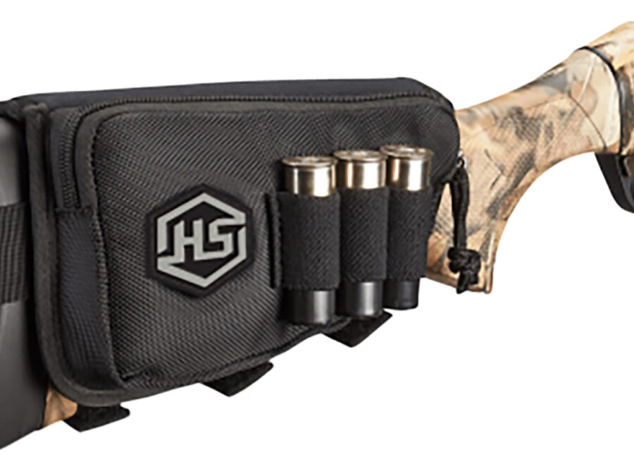 Hunters Specialties 01621 Buttstock Shell Holder  W/Pouch Holds 3 Rounds Black Polyester