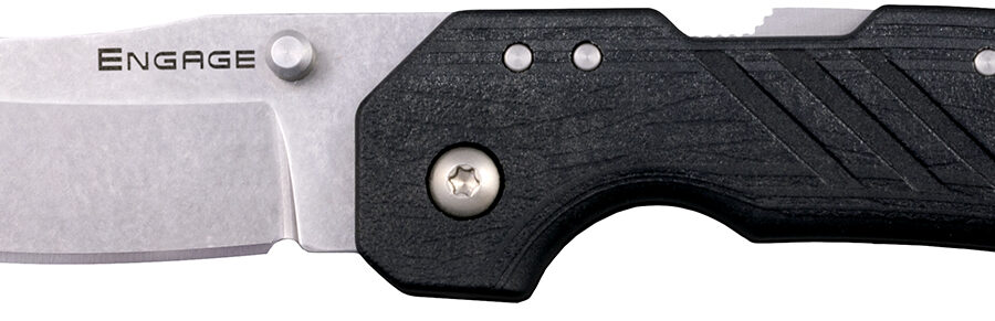 Cold Steel CSFL25DPLC Engage  2.50" Folding Clip Point Plain Stonewashed 4116 SS Blade/Black GFN Handle Includes Belt Clip