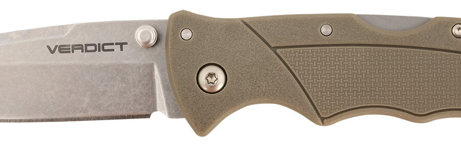 Cold Steel CSFLC3SPSSFDEZ Verdict  3" Folding Spear Point Plain Stonewashed 4116 SS Blade/Brown GFN Handle Includes Belt Clip