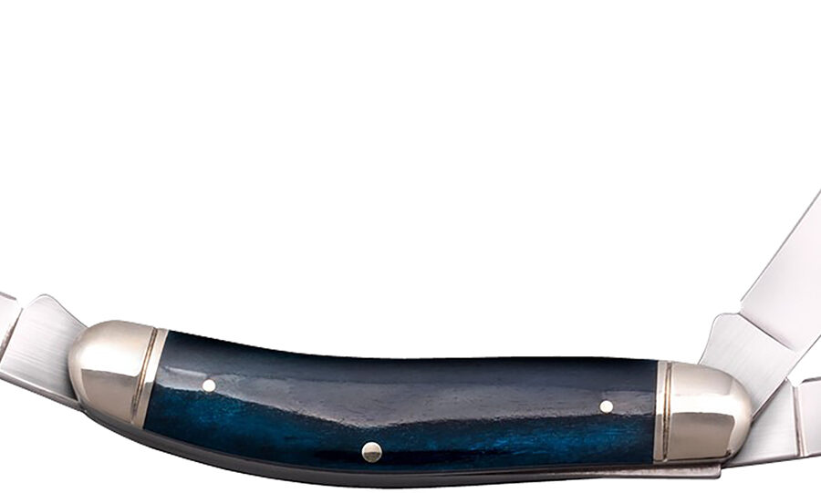 Cold Steel CSFLGSTKMB Gentleman's Stockman 2"/2.10"/2.50" Folding Clip/Sheepsfoot/Spey Plain 8Cr13MoV SS Blade/Dark Blue w/Polished Bolsters Bone Handle