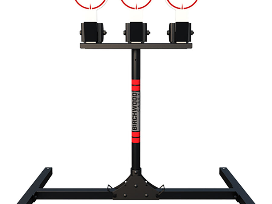 Birchwood Casey 3TPR 3 Spring Loaded Self Resting Targets Plate Rack Black/Red AR500 Steel 0.37" Thick Standing