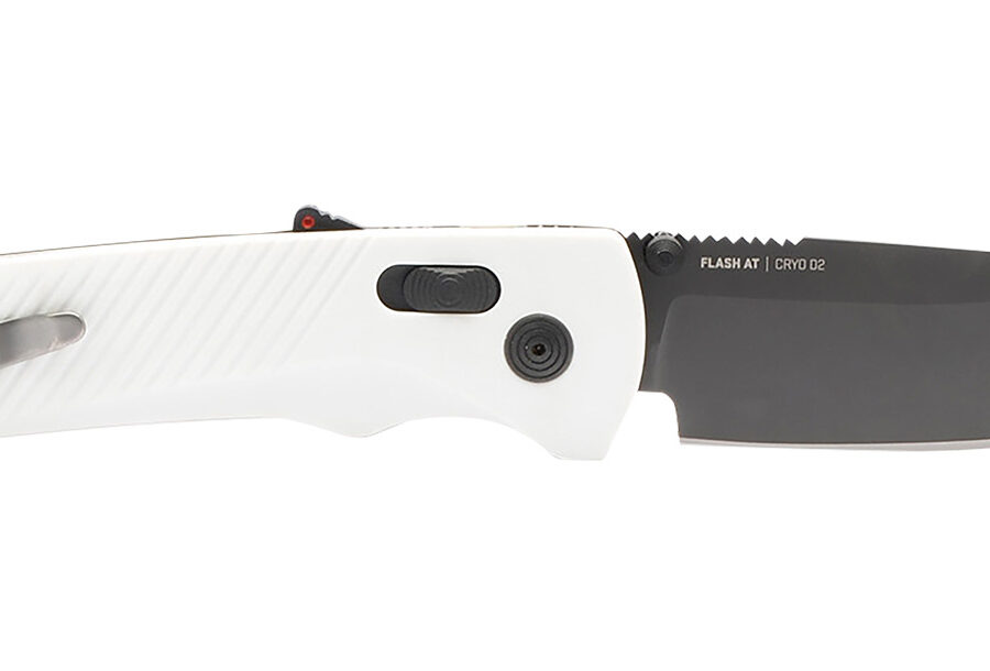 S.O.G SOG11181041 Flash AT 3.45" Folding Straight Back Plain TiNi Cryo D2 Steel Blade, Concrete Gray Textured GRN Handle