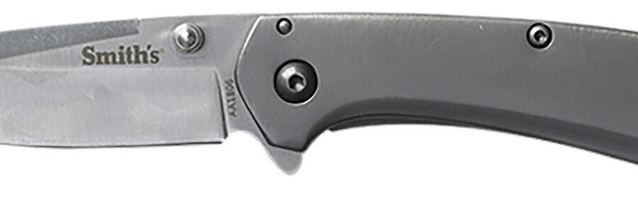 Smiths Products 51008 Furrow  2.90" Folding Drop Point Plain Satin Titanium Coated Stainless Steel Blade/Stainless Steel Handle Includes Pocket Clip