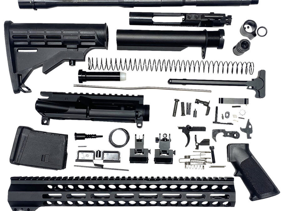 Bowden Tactical J27113 AR Rifle Build Kit  Complete, 13" M-Lok Handguard, Mil-Spec Parts, Flip Up Sights