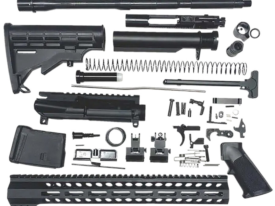 Bowden Tactical J27115 AR Rifle Build Kit  Complete, 15" M-Lok Handguard, Mil-Spec Parts, Flip Up Sights