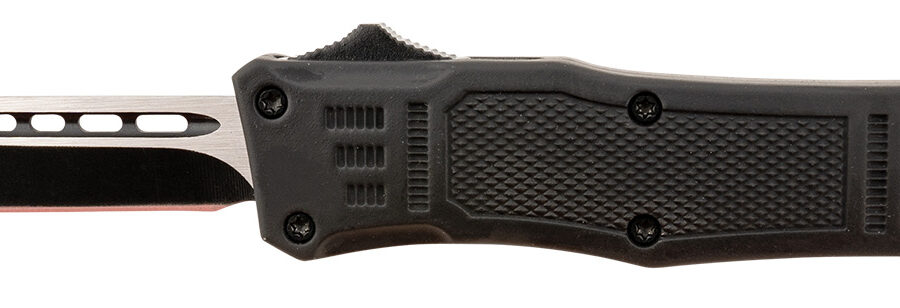 Steel River Knives MT616BDP Spartan  Mini 2.75" OTF Drop Point Plain Black/Silver 440C SS Blade/ 4.25" Black Aluminum Zinc Alloy Handle