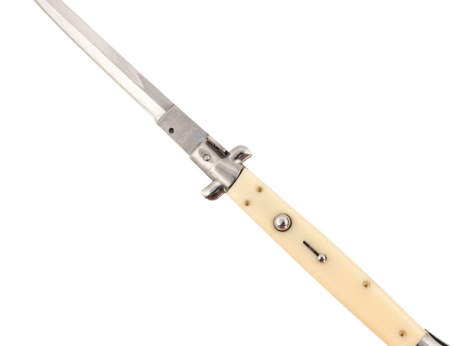 Steel River Knives CISID Spartan  6" Italian Dagger Polished Blade 7" Ivory Synthetic Handle Side Open