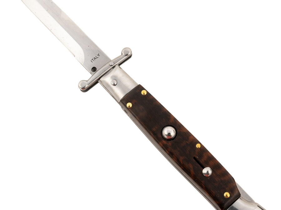Steel River Knives SGSWP Spartan  3.9" Italian Bayonet Polished Blade 5.1" Snakewood Handle Side Open