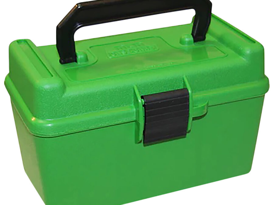 MTM Case-Gard H50XL10 Deluxe Ammo Box  300 WSM/300 RUM Green Polypropylene 50rd