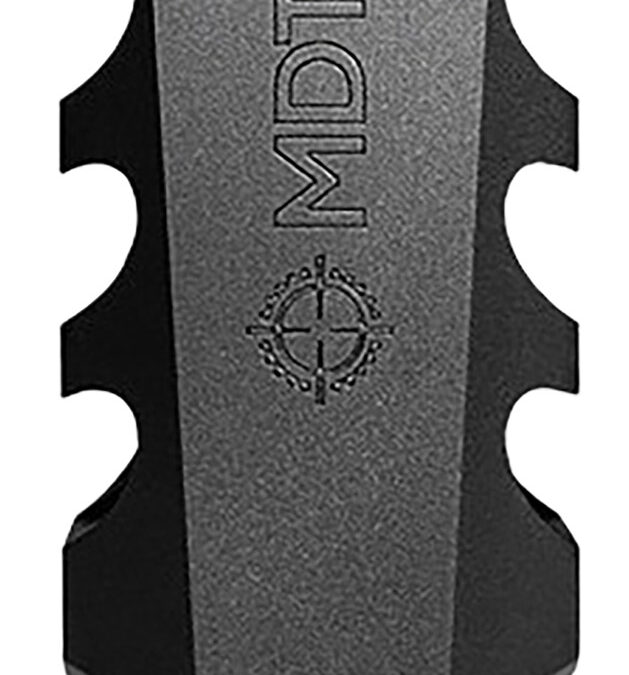 Mdt Sporting Goods Inc 103516BLK Elite Muzzle Brake  30 Cal (7.62mm), Black Steel, 3 Port, 5/8"-24 tpi