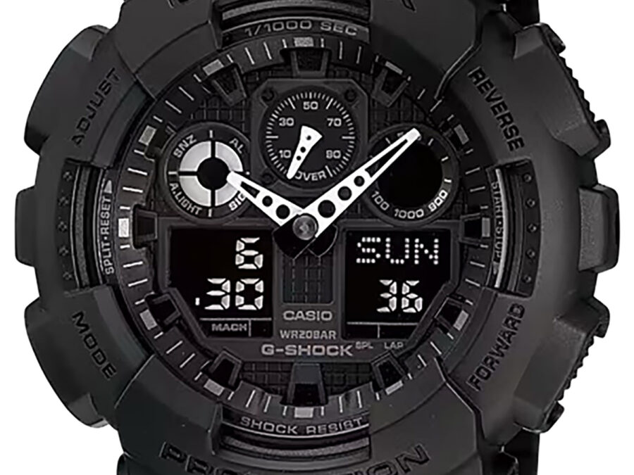 G-shock/vlc Distribution GA1001A1 G-Shock Tactical XL 52mm Keep Time Black Features Stopwatch/Speedometer