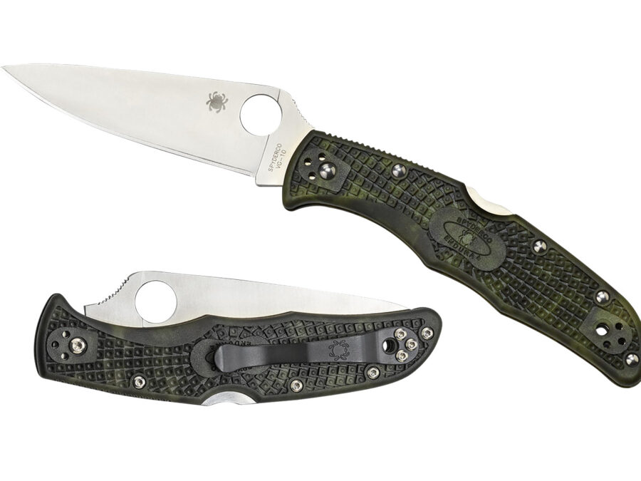 Spyderco C10ZFPGR Endura 4 Lightweight 3.80" Folding Plain Satin VG-10 SS Blade/Zome Green Bi-Directional Texturing FRN Handle Includes Pocket Clip