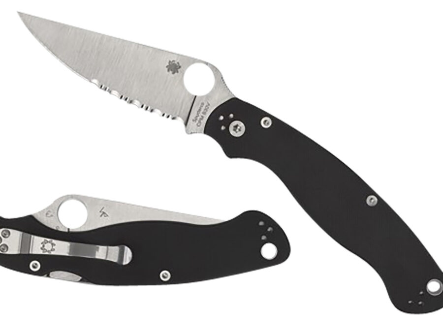 Spyderco C36GP2 Military 2  4" Folding Plain Stonewashed CPM S30V SS Blade/Black Textured G10 Handle Includes Pocket Clip