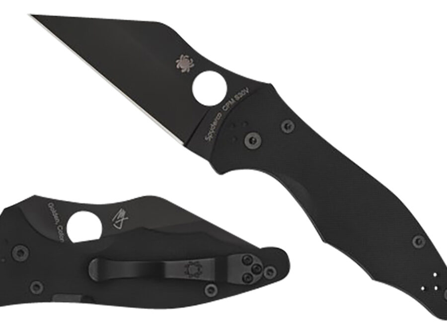 Spyderco C85GPBBK2 Yojimbo 2  3.20" Folding Wharncliffe Plain Black DLC CPM S30V SS Blade/Black Textured G10 Handle Includes Pocket Clip