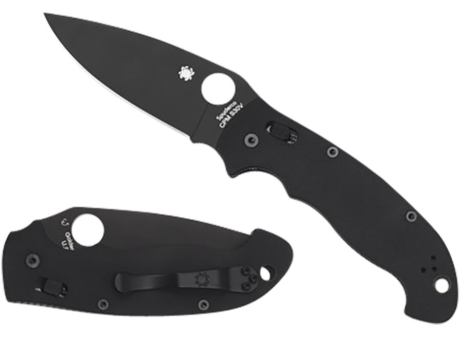 Spyderco C95GPBBK2 Manix 2  XL 3.85" Folding Plain Black DLC CPM S30V SS Blade/Black Textured G10 Handle Includes Pocket Clip