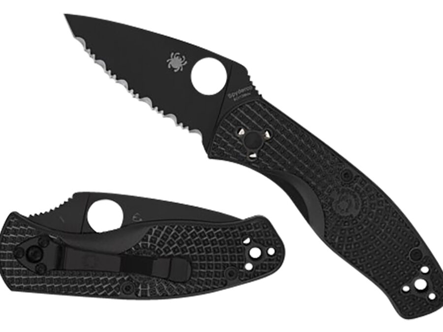 Spyderco C136PBBK Persistence Lightweight 2.75" Folding Plain Black Oxide 8Cr13MoV SS Blade/Black Bi-Directional Texturing FRN Handle Includes Pocket Clip