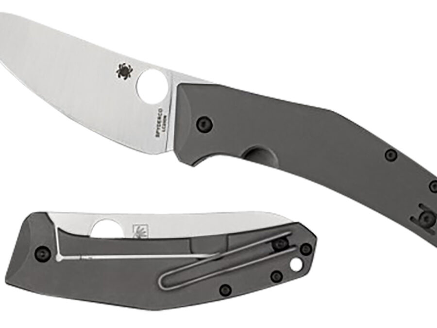 Spyderco C211TIP SpydieChef Salt 3.32" Folding Plain LC200N Blade Satin Titanium Handle Includes Pocket Clip