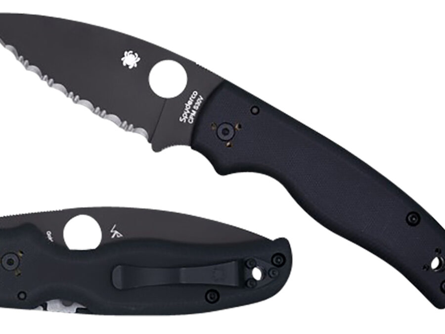 Spyderco C229GPBK Shaman  3.58" Folding Plain Black DLC CPM S30V SS Blade/Black Textured G10 Handle Includes Pocket Clip