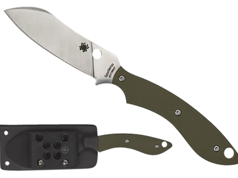 Spyderco FB50GPOD Stok  2.95" Fixed Drop Point Plain Stonewashed 8Cr13MoV SS Blade/Olive Drab Textured G10 Handle Includes Sheath w/G-Clip
