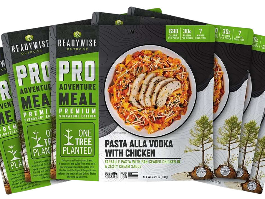 ReadyWise RW05196 Outdoor Food Kit Pasta Alla Vodka with Chicken 2 Servings Per Pouch, 6 Per Case