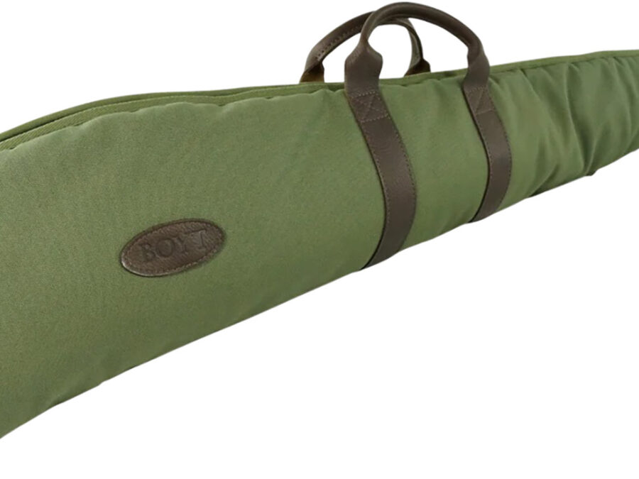 Boyt Harness GCRFUS48 Canvas Rifle Case 48" Green Waxed Canvas w/ Tanned Leather Accents Quilted Flannel Lining