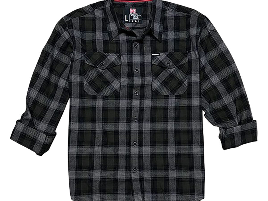 Hornady Gear 32214 Flannel Shirt  XL Olive/Black/Gray,  Cotton/Polyester, Relaxed Fit Button Up