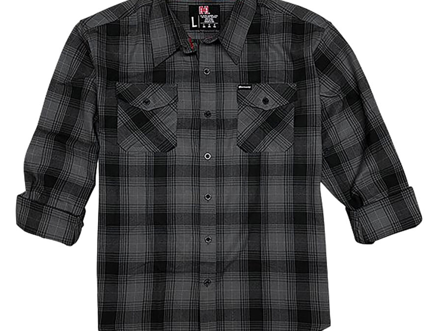 Hornady Gear 32226 Flannel Shirt  3XL Gray/Black,  Cotton/Polyester, Relaxed Fit Button Up