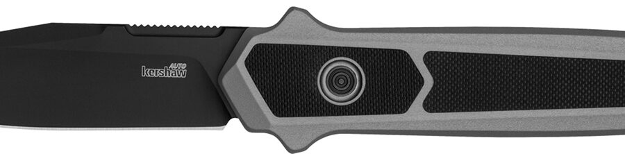 Kershaw 7951 Launch 17 Automatic 3.50" Folding Clip Point Plain Black Cerakote S35VN Blade, Gray Anodized w/Black G10 Inlays Aluminum Handle, Includes Pocket Clip