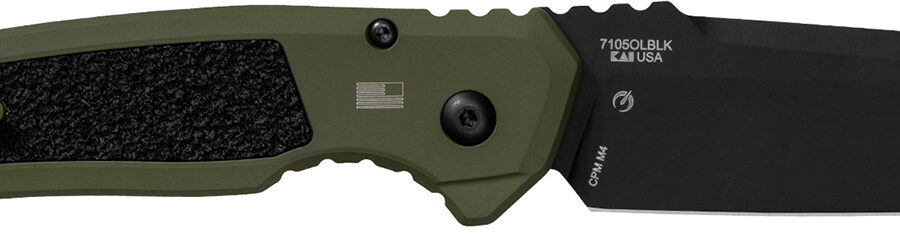 Kershaw 71050LBLK Launch 16 Automatic 3.45" Folding Tanto Plain Black Cerakote CPM M4 Blade, Olive Cerakote w/Black Oxide Hardware Aluminum Handle, Includes Pocket Clip