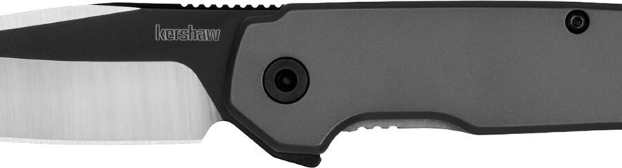 Kershaw 1411 Thermal  EDC 2.95" Folding Drop Point Plain Black Oxide w/Satin Grinds 8Cr13MoV SS Blade, Gray PVD Stainless Steel Handle, Includes Pocket Clip