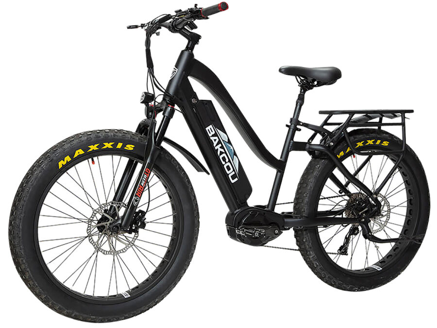 Bakcou E-bikes B-MST26-B-B21 Mule ST 26 Matte Black 18" w/Stand Over Height of 26" Frame, Shimano Alivio Hill-Climbing 9 Speed Bafang M620 Ultra Motor, 35+ mph Speed