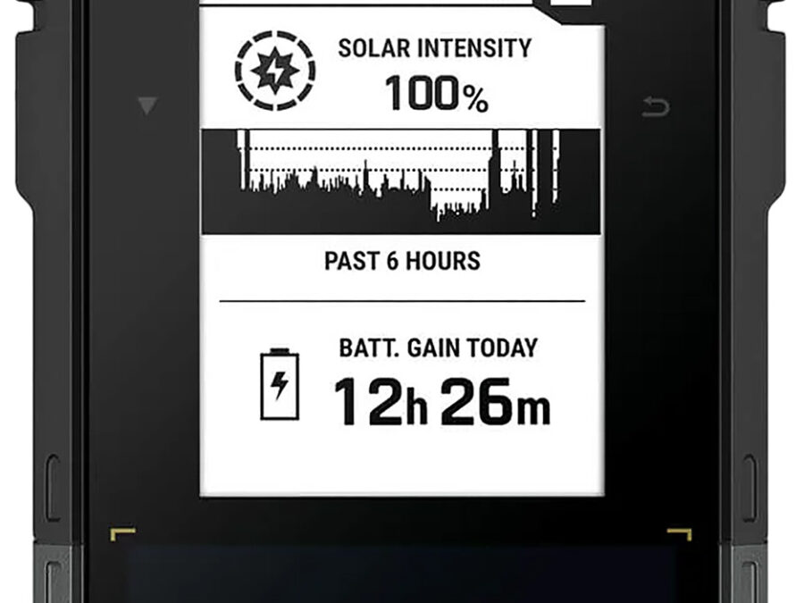Garmin 0100278200 eTrex Solar GPS/Smart Features, 28MB Memory Black 2.20" Transflective/Monochrome Display, Compatible w/Garmin Explore App