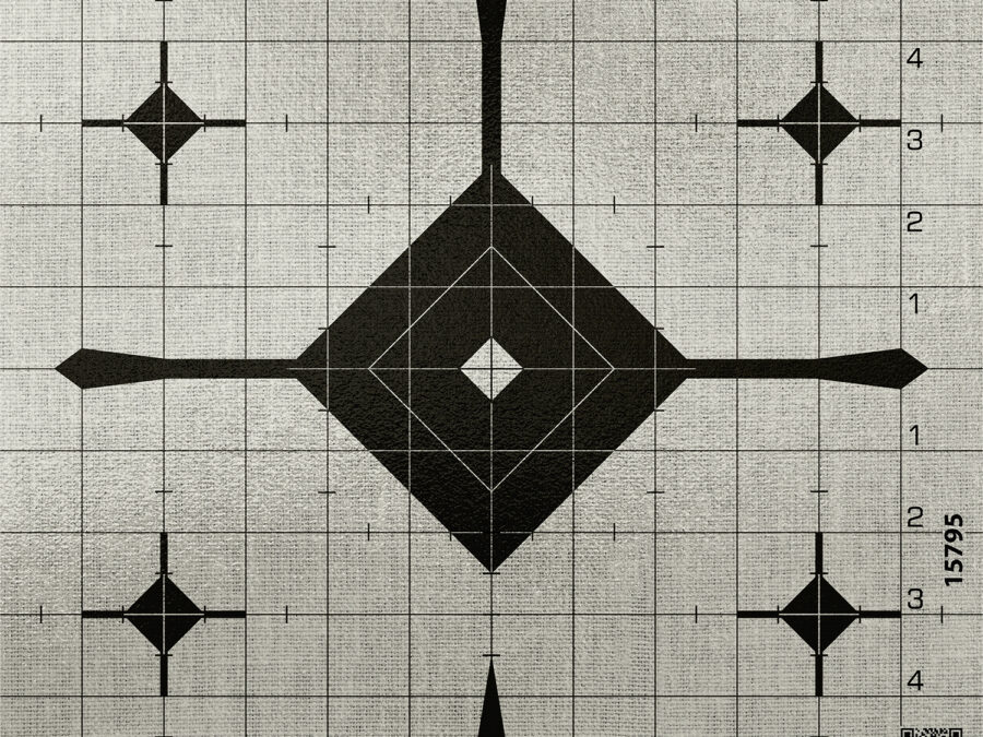 EZ-Aim 15795 Grid Bullseye Adhesive Thermal ID Bullseye Paper 12" x 12" Gray