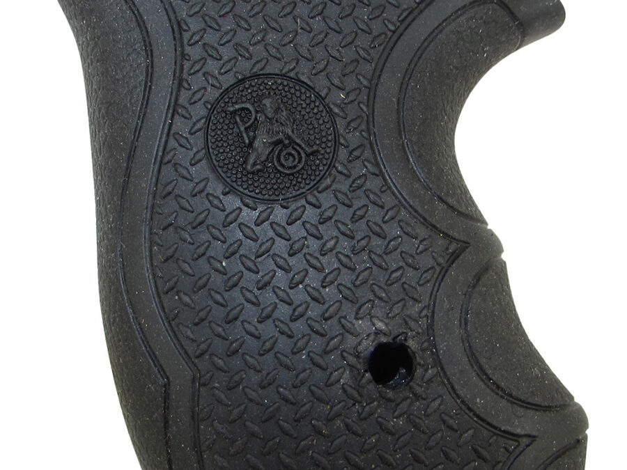 Pachmayr 02483 Diamond Pro Grip Diamond Checkering Black Rubber with Finger Grooves for Ruger SP101