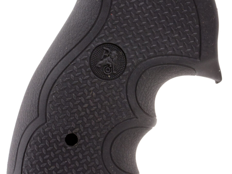 Pachmayr 02484 Diamond Pro Grip Diamond Checkering Black Rubber with Finger Grooves for Ruger GP100