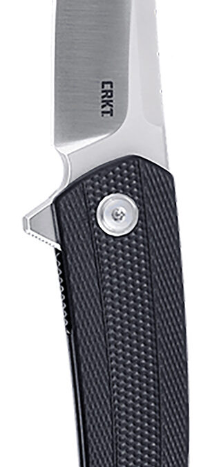 CRKT 7060 Persian  EDC 3.44" Folding Trailing Point Plain Satin D2 Steel Blade, Black Textured GRN Handle