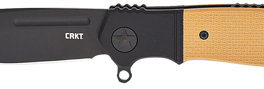 CRKT K245BKP Homefront Compact 2.91" Folding Plain Black DLC S35VN SS Blade, Black/Tan G10 Handle
