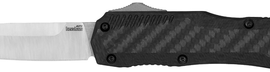 Kershaw 9000CF Livewire  3.35" OTF Dagger, Plain Black PVD CPM MagnaCut Steel Blade, Black Anodized Aluminum Handle