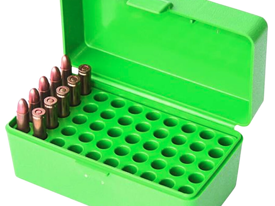 MTM Case-Gard 22HORN10 Ammo Box Flip-Top 22Hornet Green 50rd