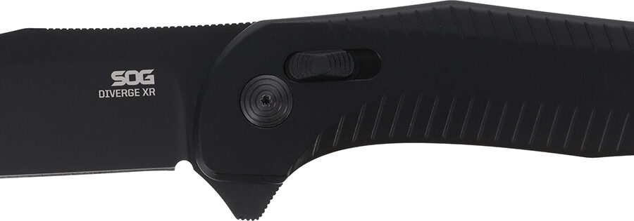 S.O.G SOG12020143 Diverge XR Folder 3" Folding EDC Plain Black PVD D2 Steel Blade, Black Scaled Aluminum Handle