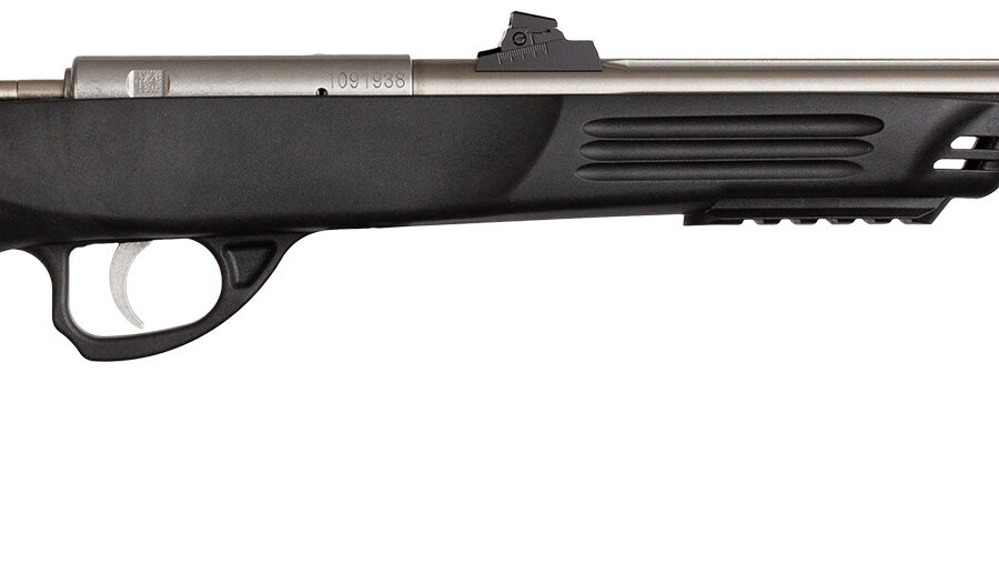 Crickett KSA796 Hunter Adult 22 WMR 1rd 9" Threaded Single Shot Stainless Barrel, Black Synthetic Grips